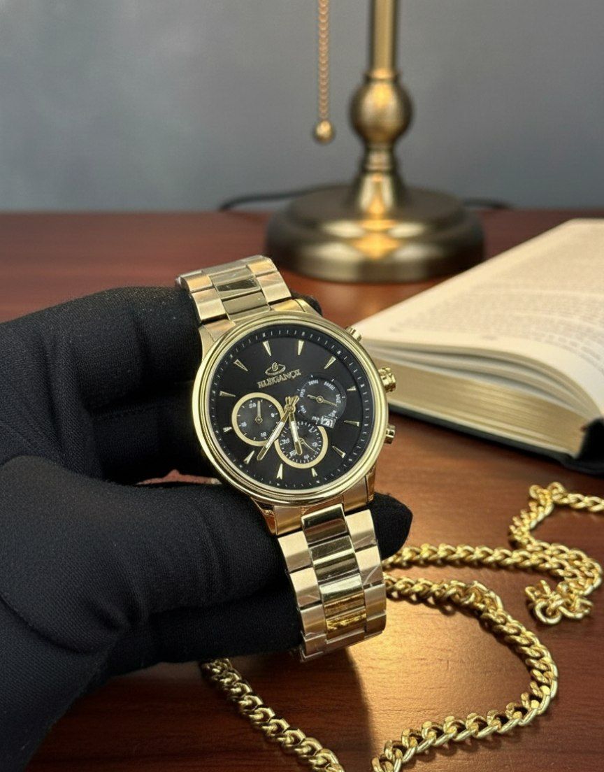 ساعت مردانه Elegance الگانس | موتور اصلی، بند استیل رنگ ثابت