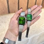 ست ساعت مچی کاسیو اولد مانی نقره‌ای سبز قرمز | Casio Old Money طرح کلاسیک بند استیل