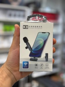 میکروفن یقه‌ای بی‌سیم K8 مخصوص آیفون ۵ اس تا ۱۸ پرو مکس