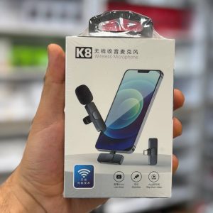 میکروفن یقه‌ای بی‌سیم K8 مخصوص آیفون ۵ اس تا ۱۸ پرو مکس